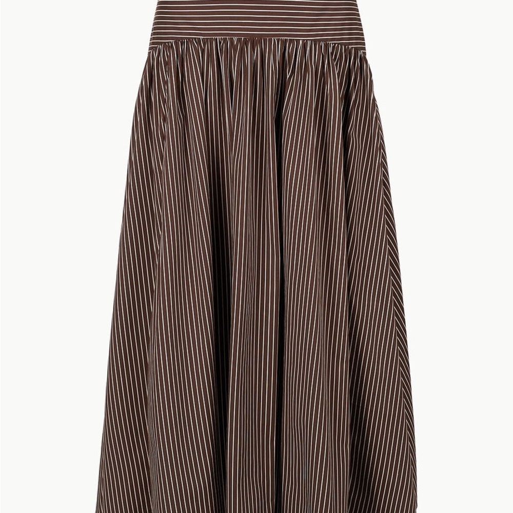Striped Brown Skirt-PROCIDA SKIRT DARK OAK MICRO STRIPE
